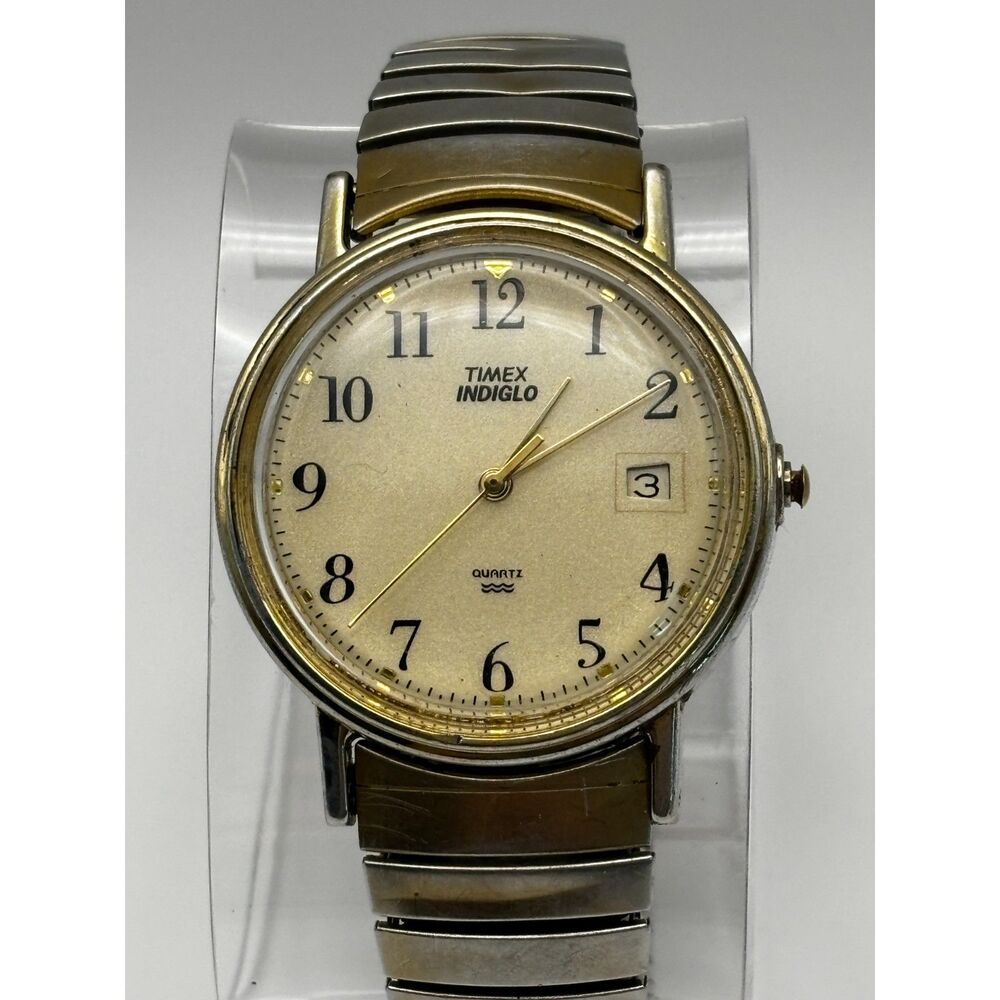Timex Indiglo Easy Reader 97 vintage men's watch, working